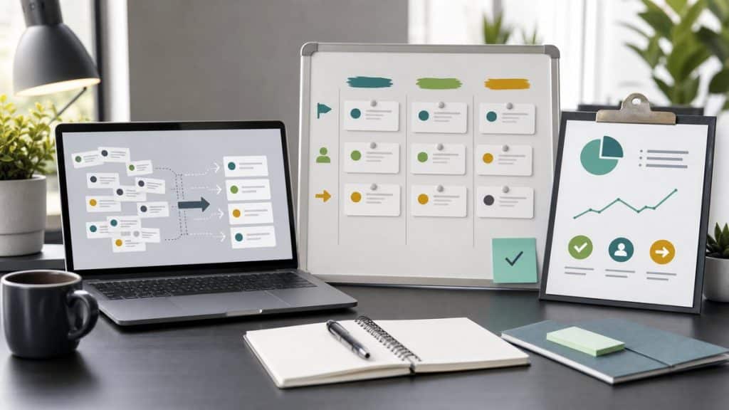 WordPress form submissions arranged into an AI review board with ROI markers