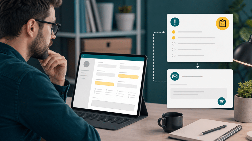 WebMaster checking missing details in a WordPress estimate form workflow