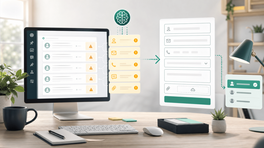 An anonymized form review workflow where repeated missing-detail flags turn into clearer WordPress form questions